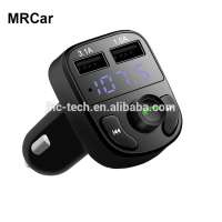 New model led display wireless mp3 player handsfree calls fm transmitter car charger with dual usb ports